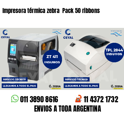 Impresora térmica zebra  Pack 50 ribbons