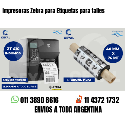 Impresoras Zebra para Etiquetas para talles