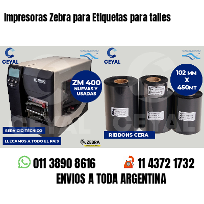Impresoras Zebra para Etiquetas para talles