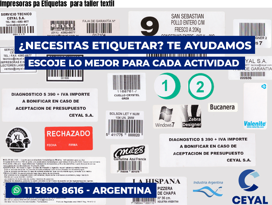 Impresoras pa Etiquetas  para taller textil
