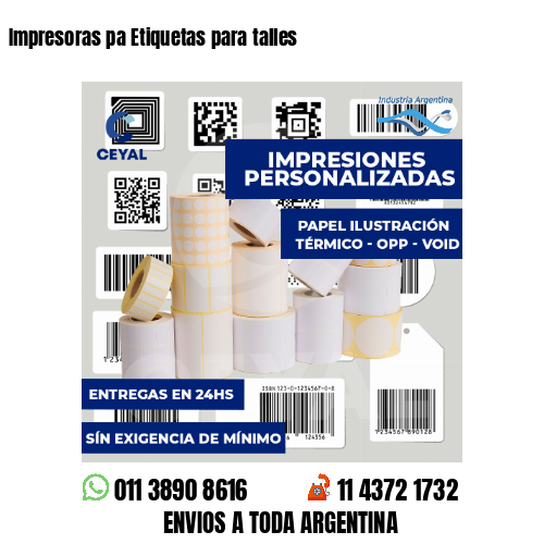Impresoras pa Etiquetas para talles