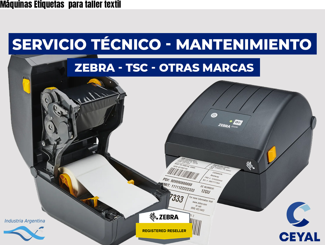 Máquinas Etiquetas  para taller textil