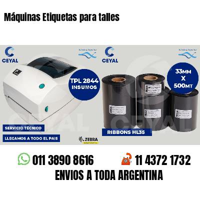 Máquinas Etiquetas para talles