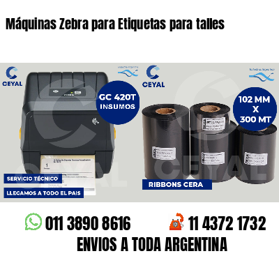 Máquinas Zebra para Etiquetas para talles