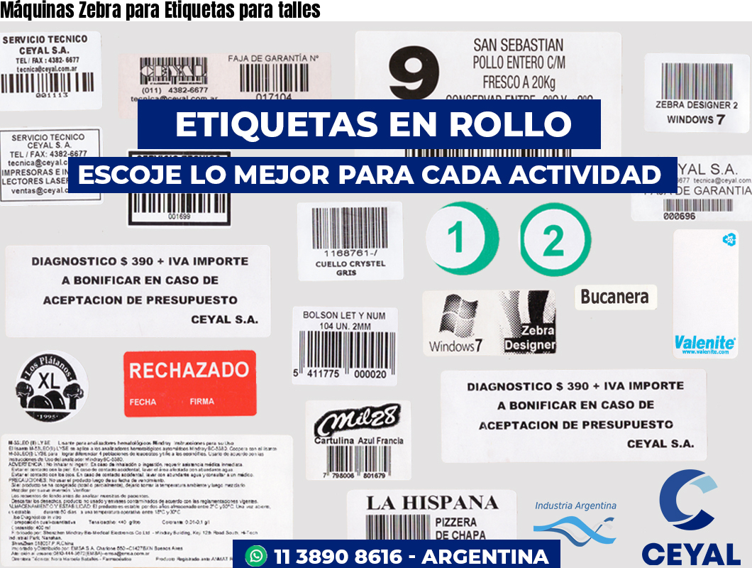 Máquinas Zebra para Etiquetas para talles