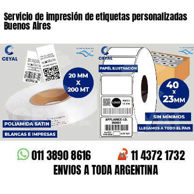 Servicio de impresión de etiquetas personalizadas Buenos Aires