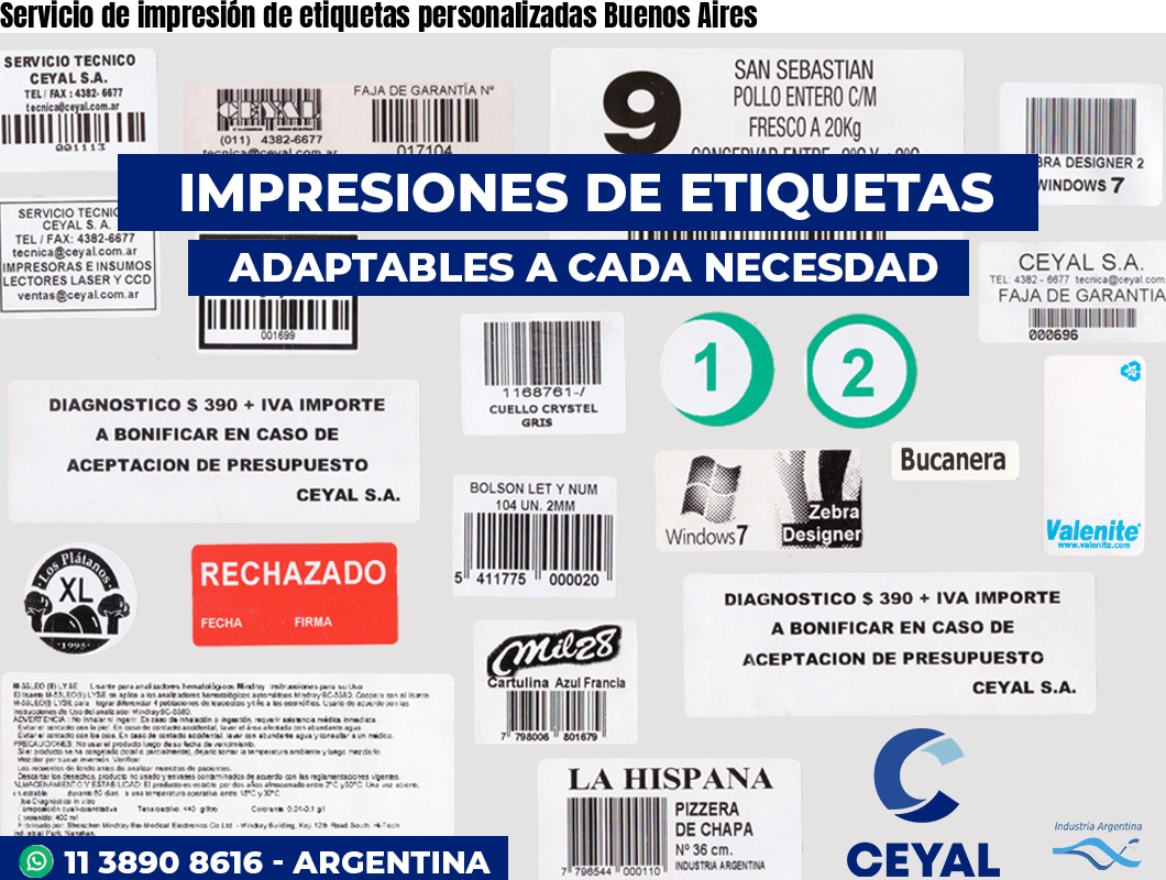 Servicio de impresión de etiquetas personalizadas Buenos Aires