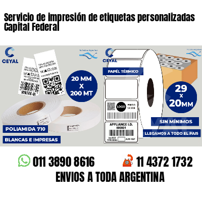 Servicio de impresión de etiquetas personalizadas Capital Federal