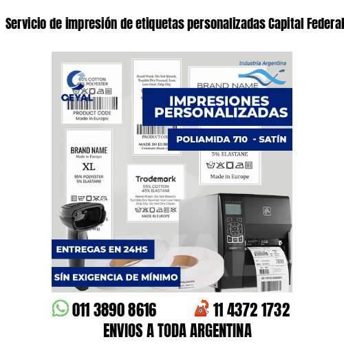 Servicio de impresión de etiquetas personalizadas Capital Federal