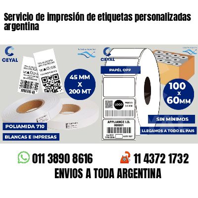 Servicio de impresión de etiquetas personalizadas argentina