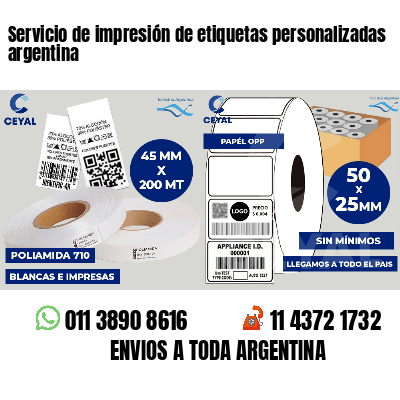 Servicio de impresión de etiquetas personalizadas argentina