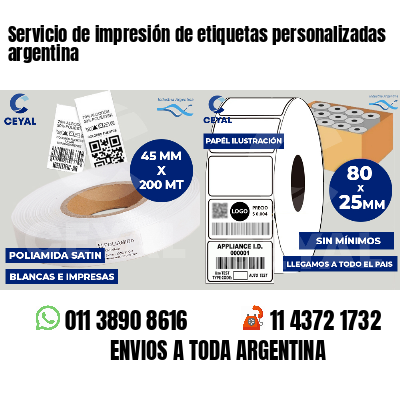 Servicio de impresión de etiquetas personalizadas argentina