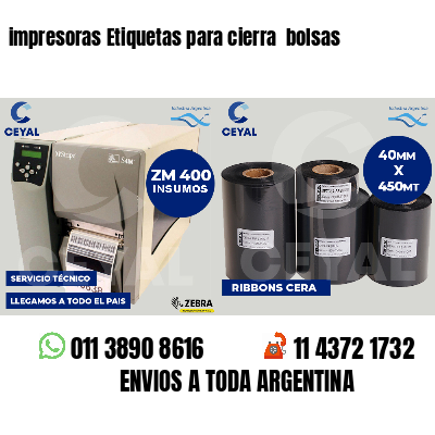impresoras Etiquetas para cierra  bolsas
