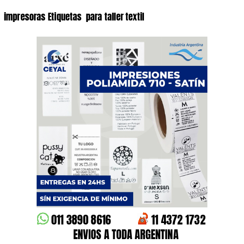 impresoras Etiquetas  para taller textil