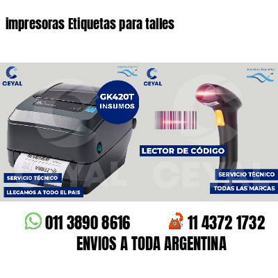 impresoras Etiquetas para talles