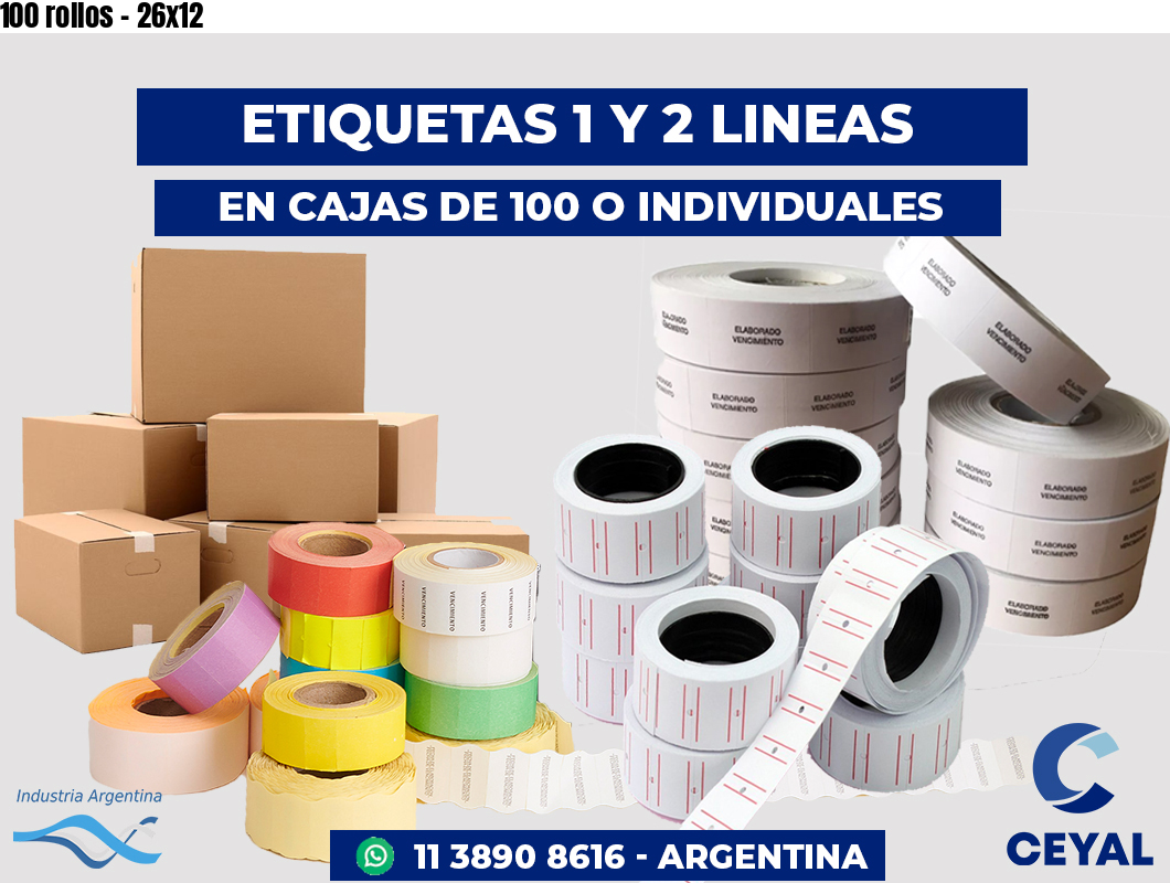 100 rollos - 26x12
