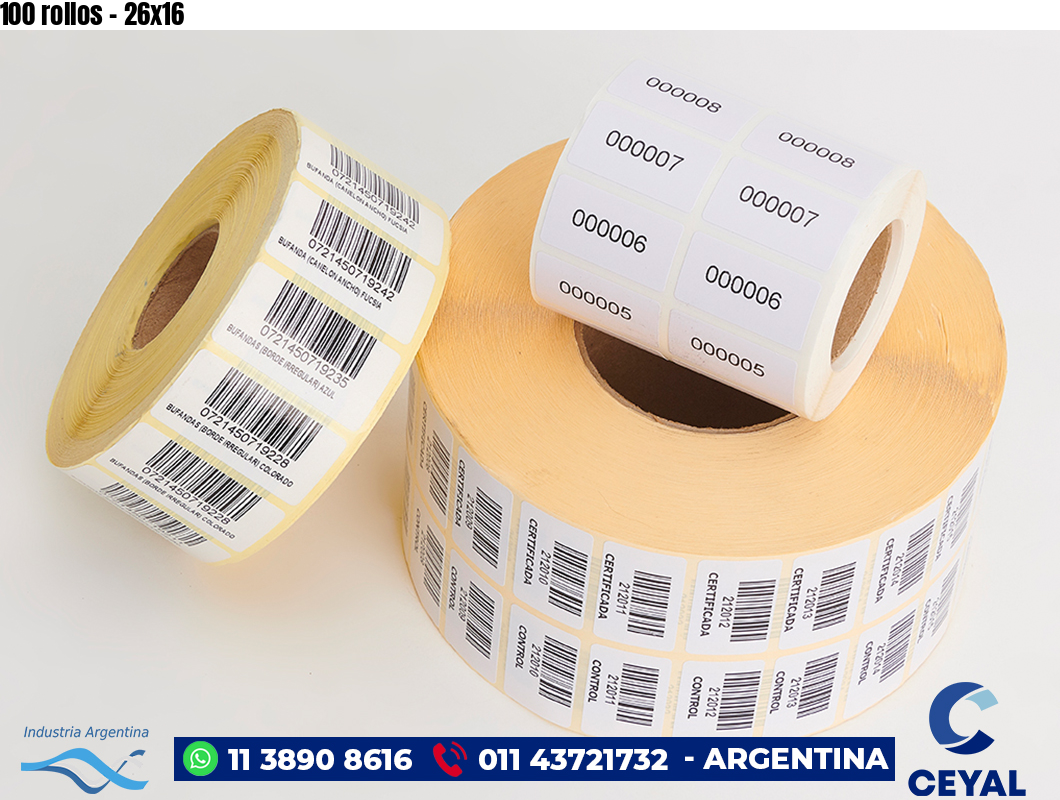 100 rollos - 26x16