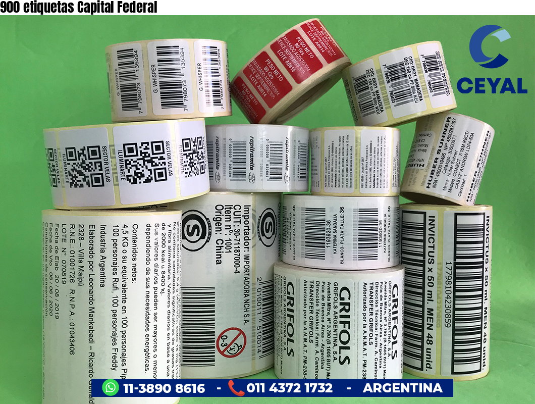 900 etiquetas Capital Federal