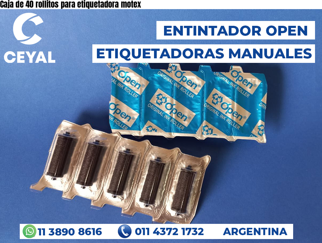 Caja de 40 rollitos para etiquetadora motex