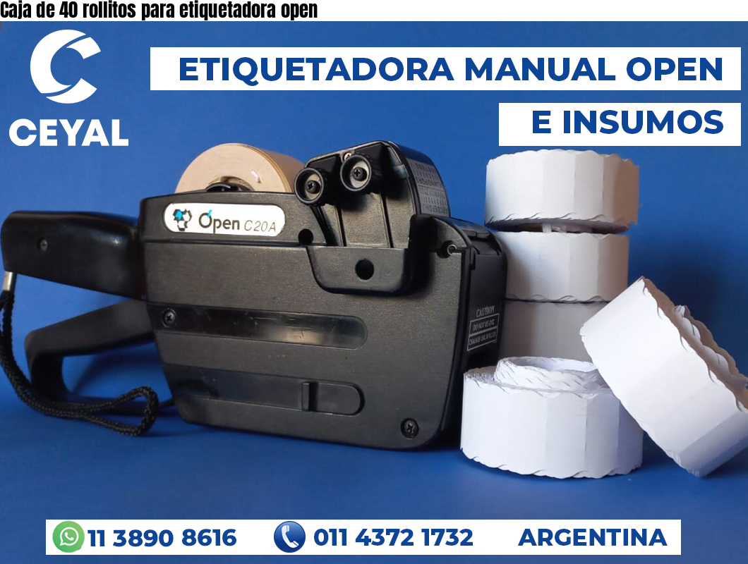 Caja de 40 rollitos para etiquetadora open