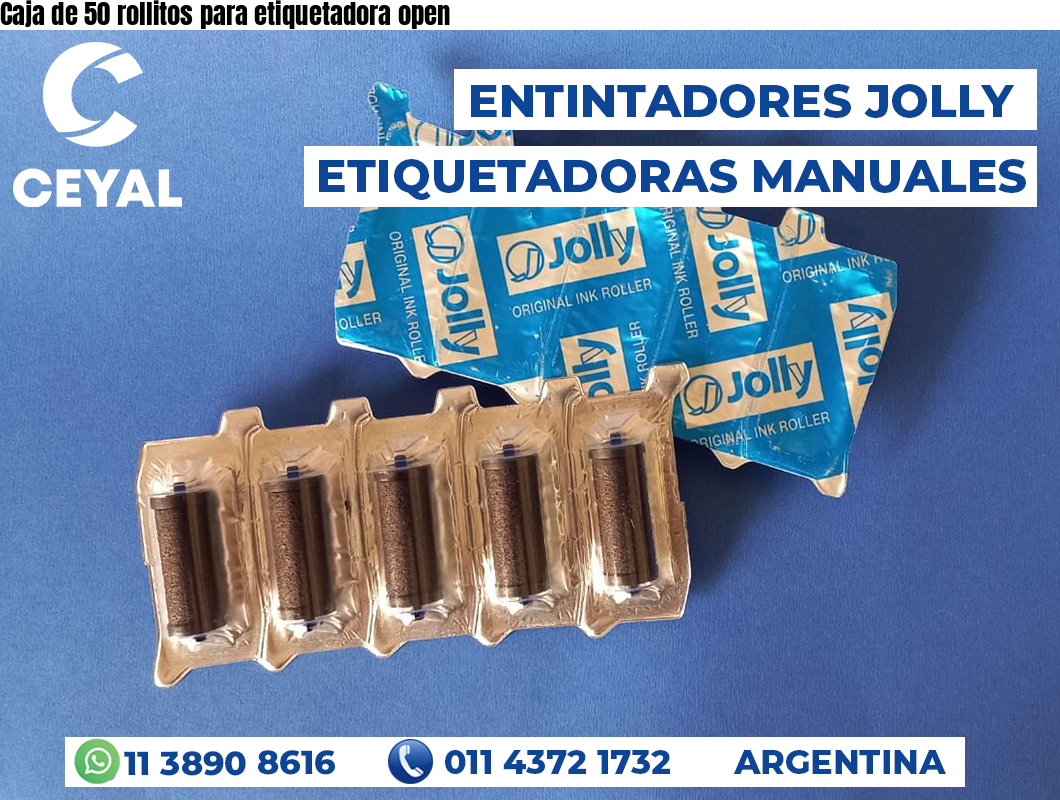 Caja de 50 rollitos para etiquetadora open