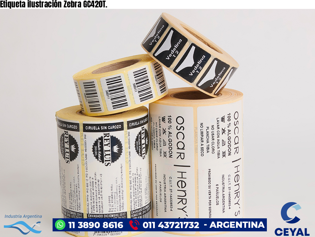 Etiqueta ilustración Zebra GC420T.