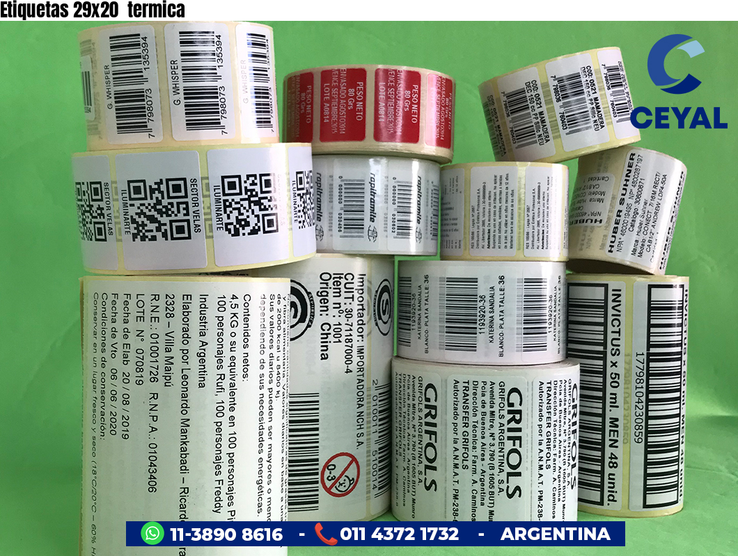 Etiquetas 29x20  termica