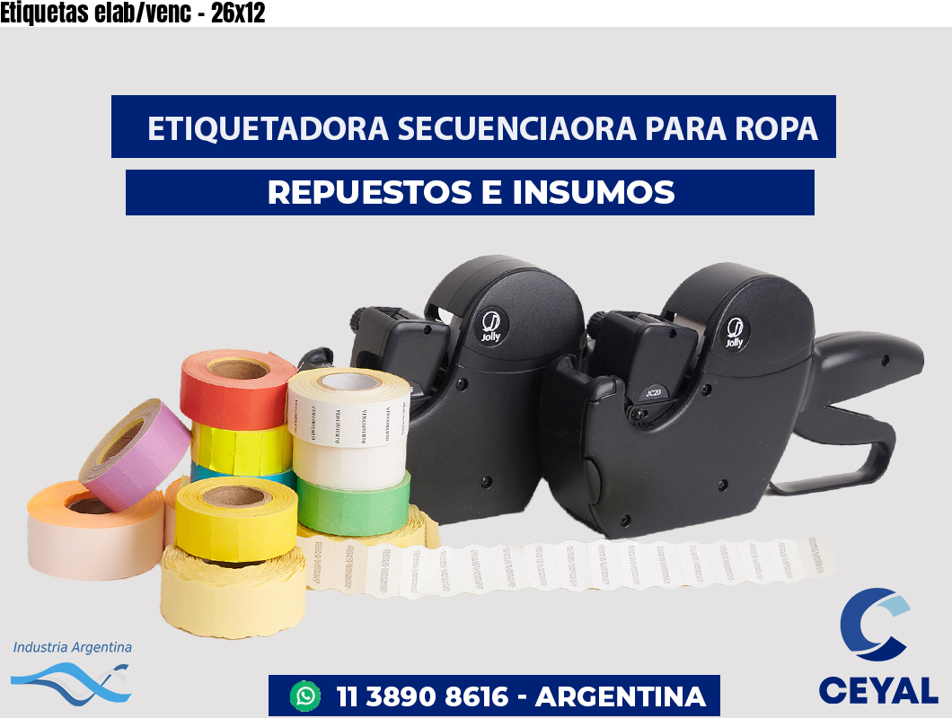 Etiquetas elab/venc - 26x12