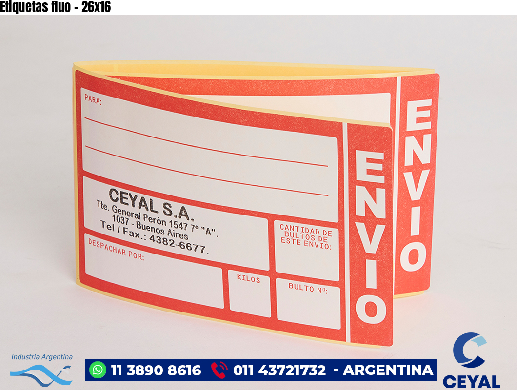 Etiquetas fluo - 26x16
