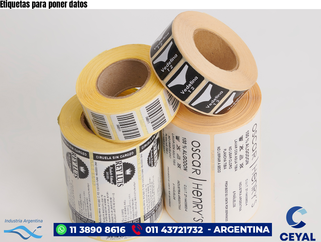 Etiquetas para poner datos
