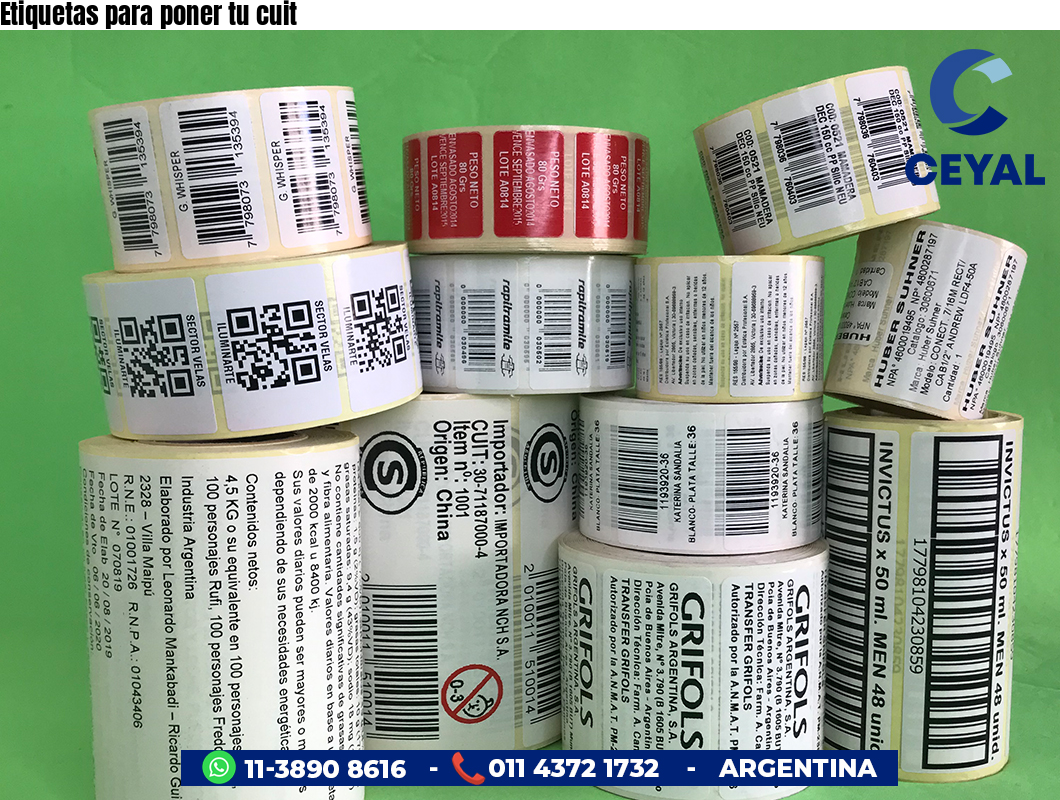 Etiquetas para poner tu cuit