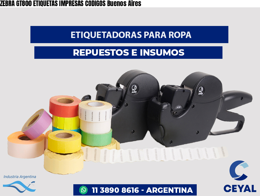ZEBRA GT800 ETIQUETAS IMPRESAS CODIGOS Buenos Aires