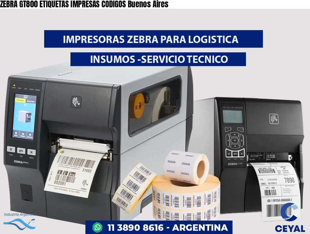 ZEBRA GT800 ETIQUETAS IMPRESAS CODIGOS Buenos Aires