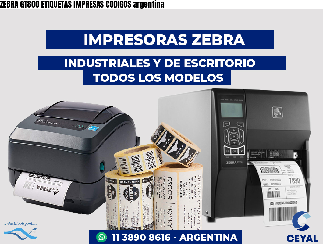 ZEBRA GT800 ETIQUETAS IMPRESAS CODIGOS argentina