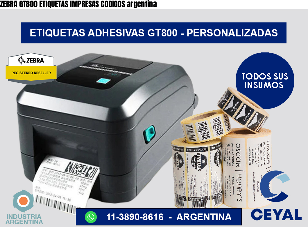 ZEBRA GT800 ETIQUETAS IMPRESAS CODIGOS argentina