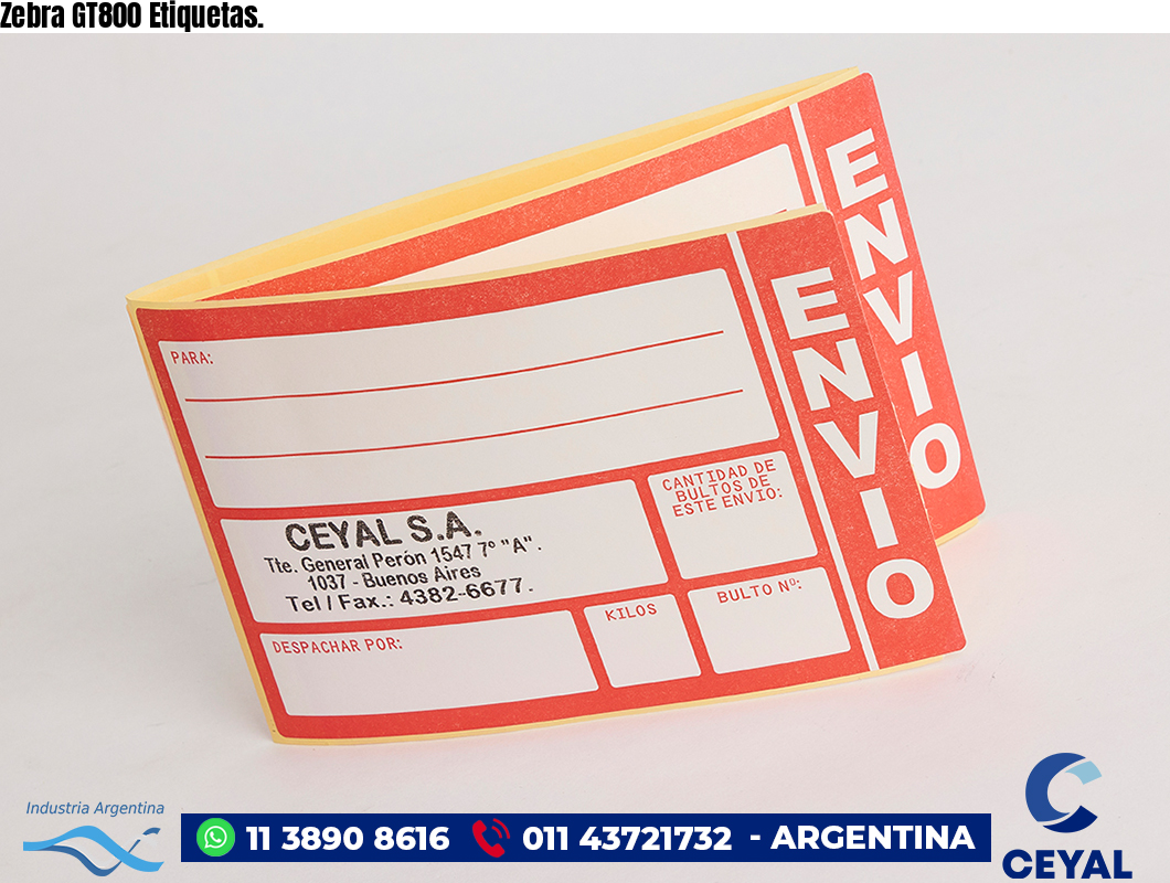 Zebra GT800 Etiquetas.