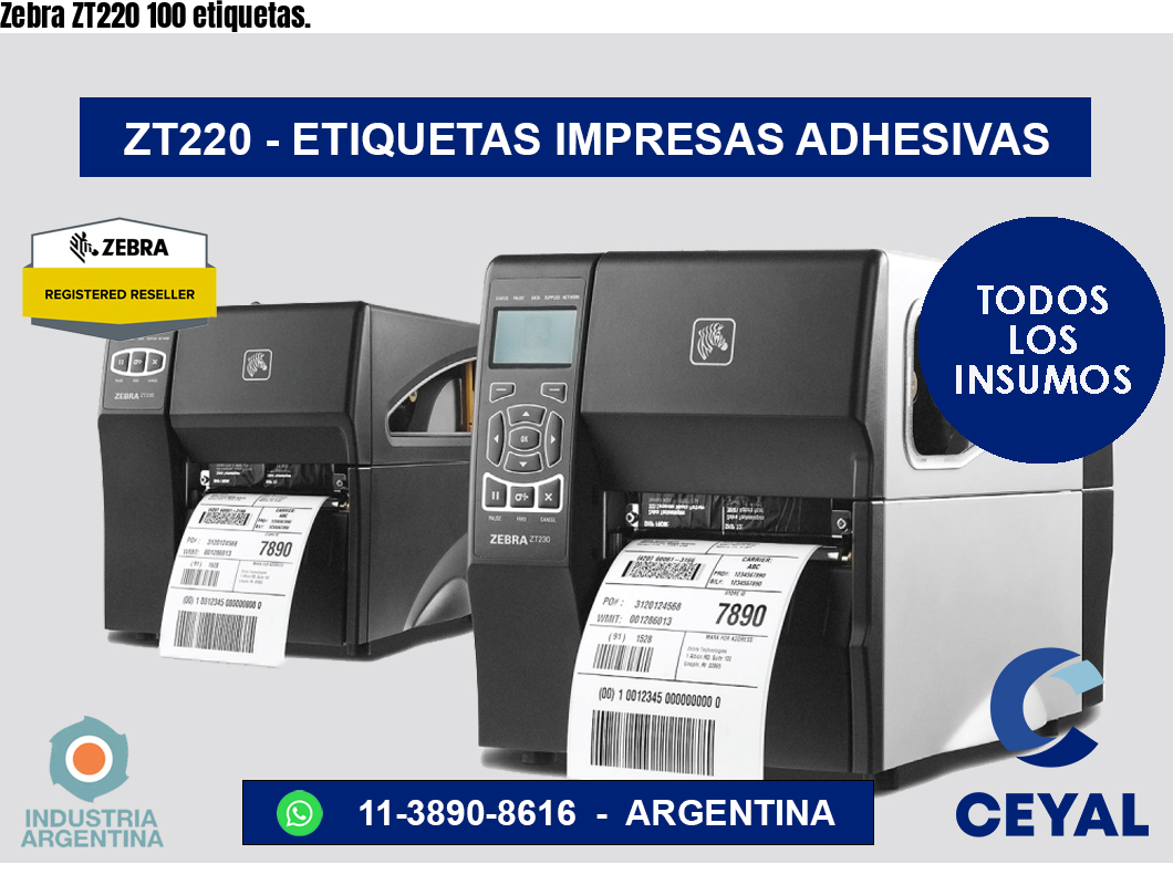 Zebra ZT220 100 etiquetas.