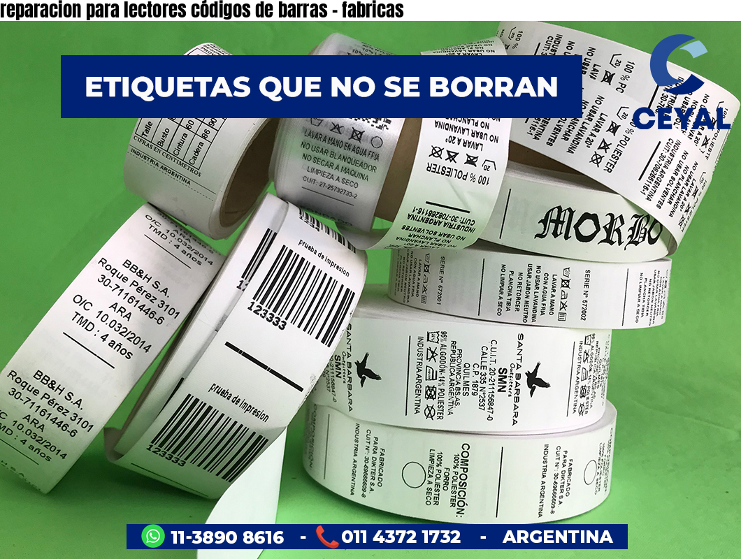 reparacion para lectores códigos de barras - fabricas