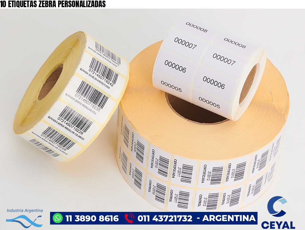 10 ETIQUETAS ZEBRA PERSONALIZADAS