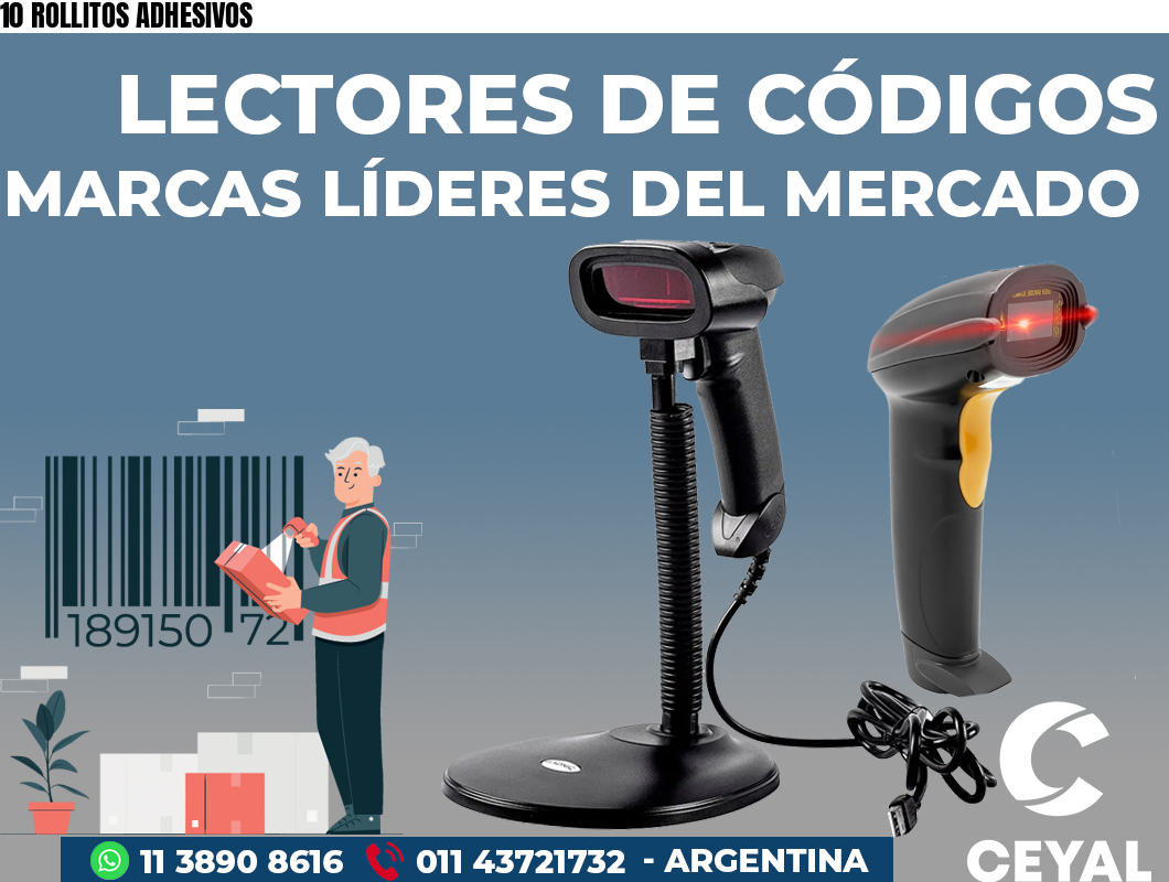 10 ROLLITOS ADHESIVOS