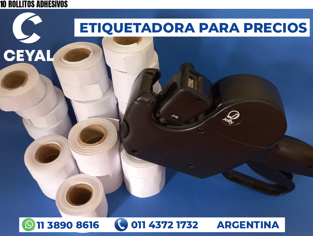10 ROLLITOS ADHESIVOS