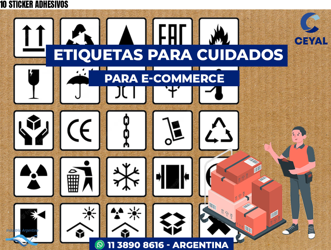 10 STICKER ADHESIVOS