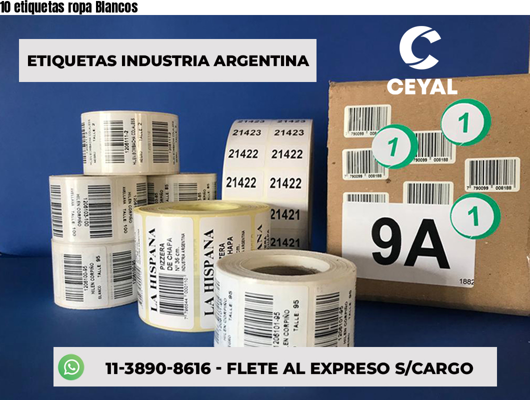 10 etiquetas ropa Blancos