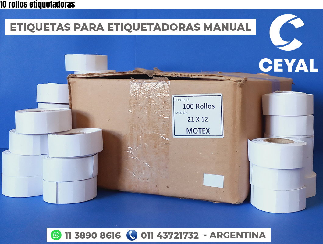 10 rollos etiquetadoras