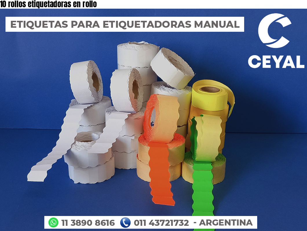 10 rollos etiquetadoras en rollo