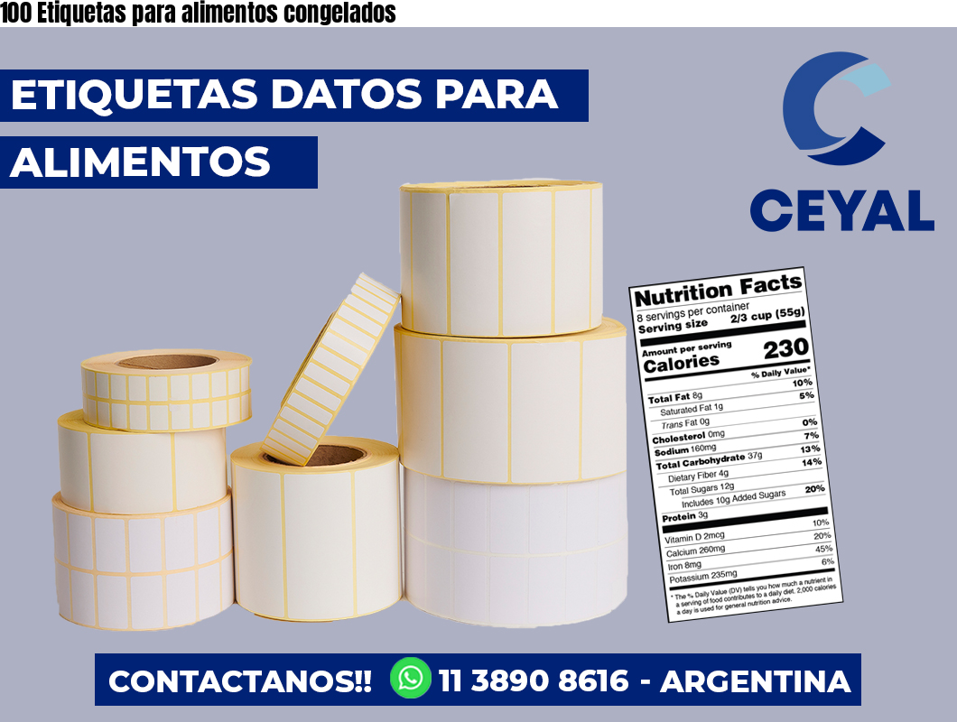 100 Etiquetas para alimentos congelados