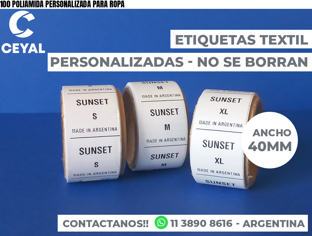 100 POLIAMIDA PERSONALIZADA PARA ROPA