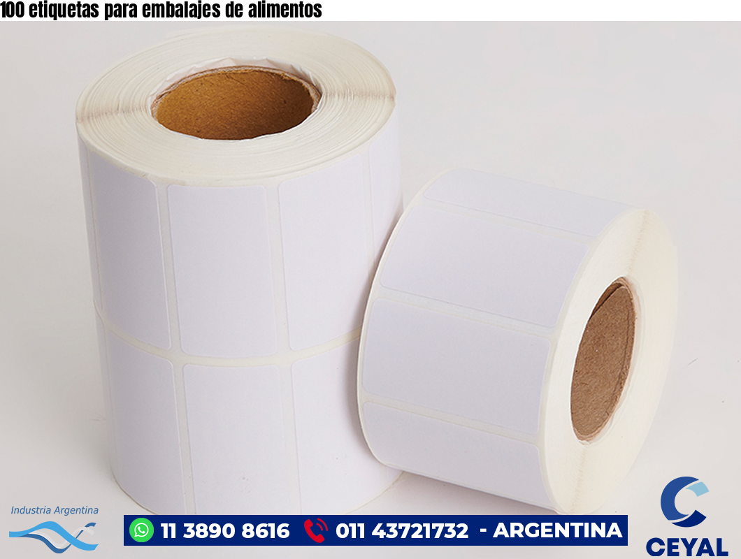 100 etiquetas para embalajes de alimentos 