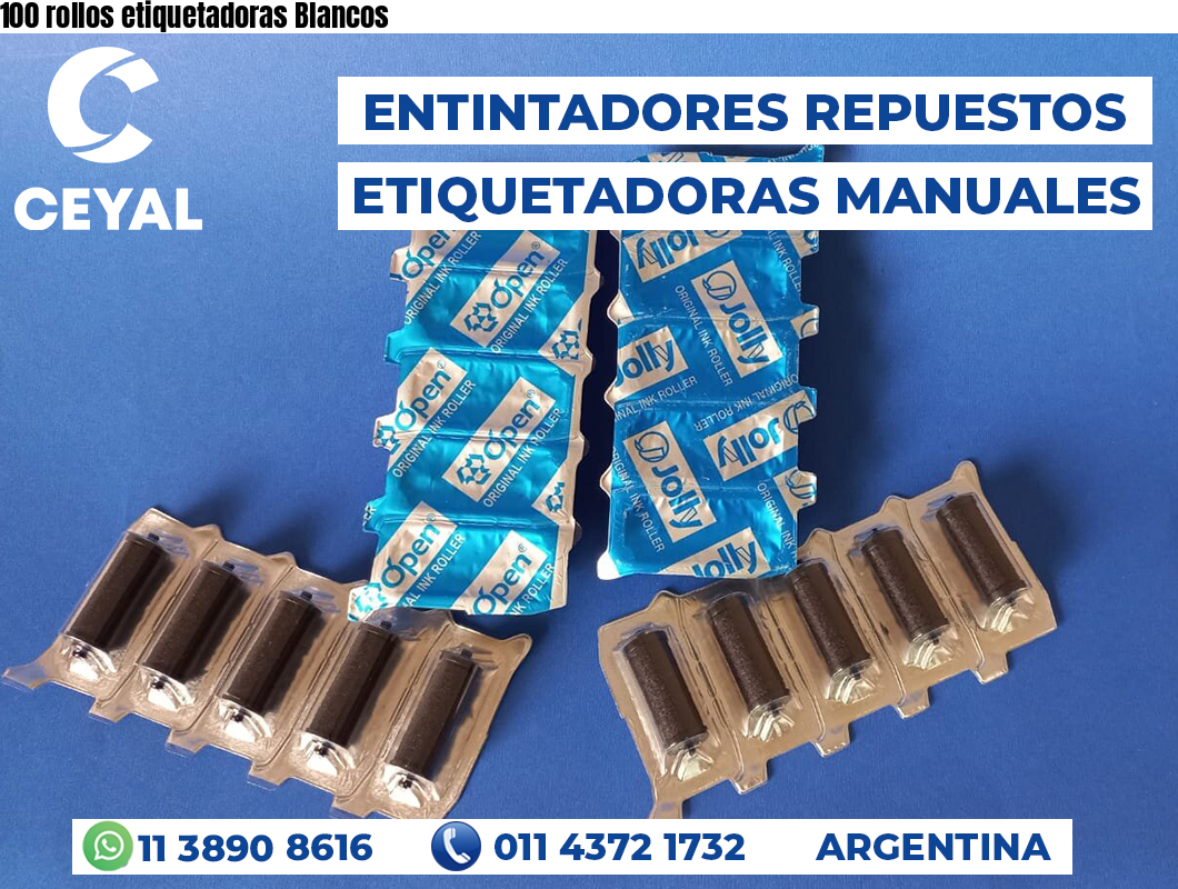 100 rollos etiquetadoras Blancos