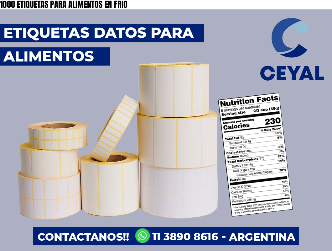 1000 ETIQUETAS PARA ALIMENTOS EN FRIO